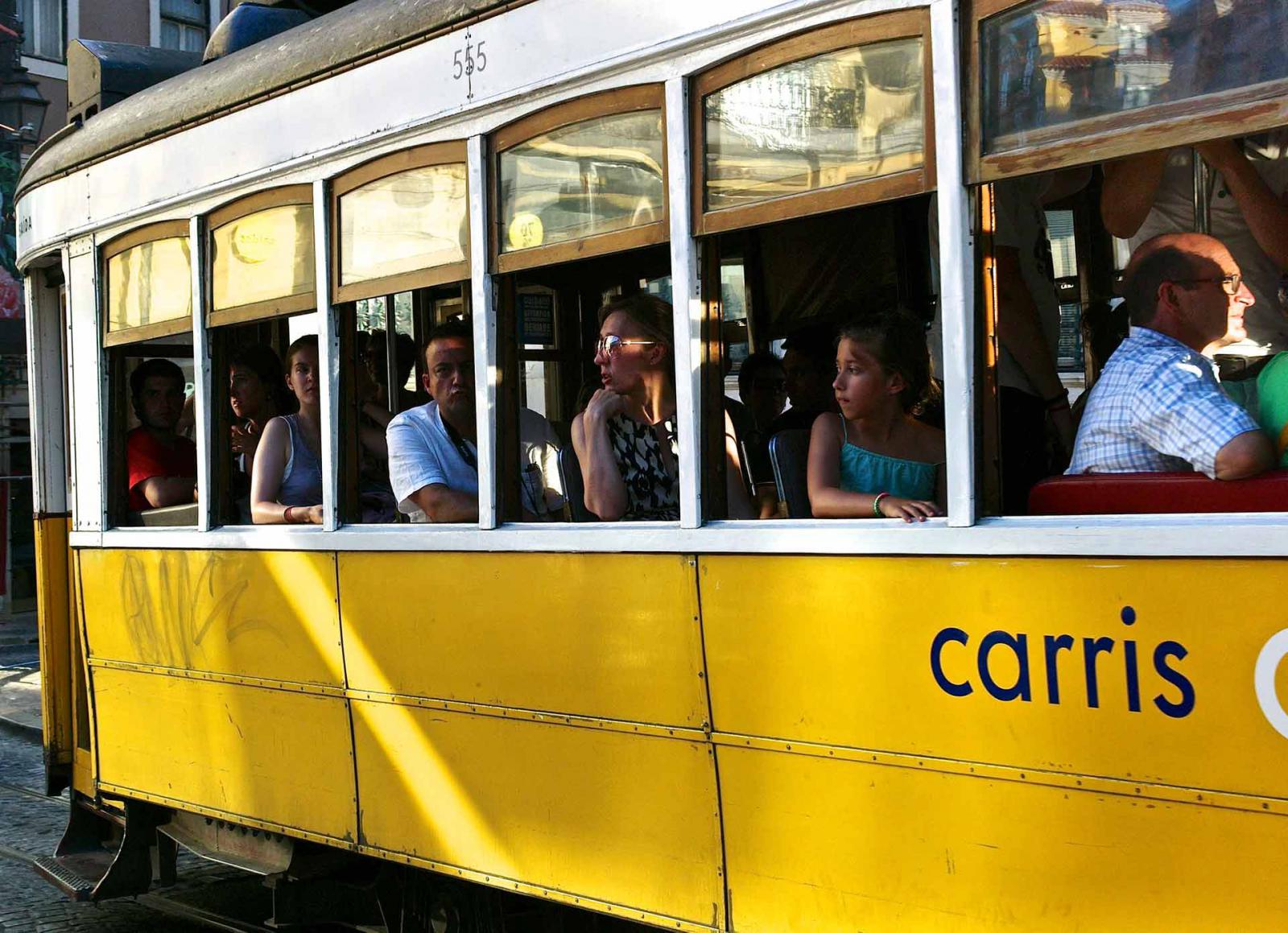 The famous yellow tram of Lisbon